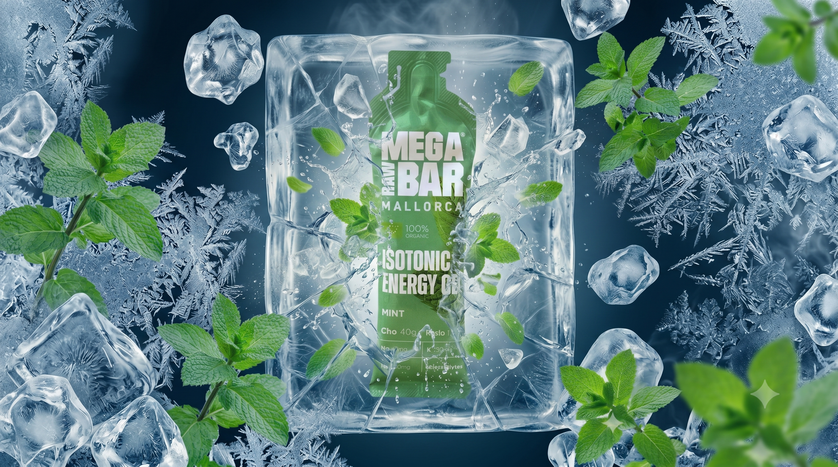 Gel energético isotónico de menta con agua de mar MegaRawBar